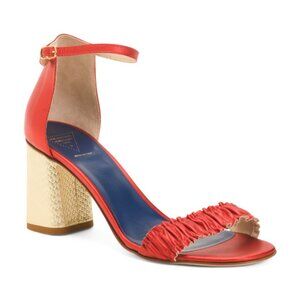 VALENTINA RANGONI Made In Italy Leather Cassandra Block Heels